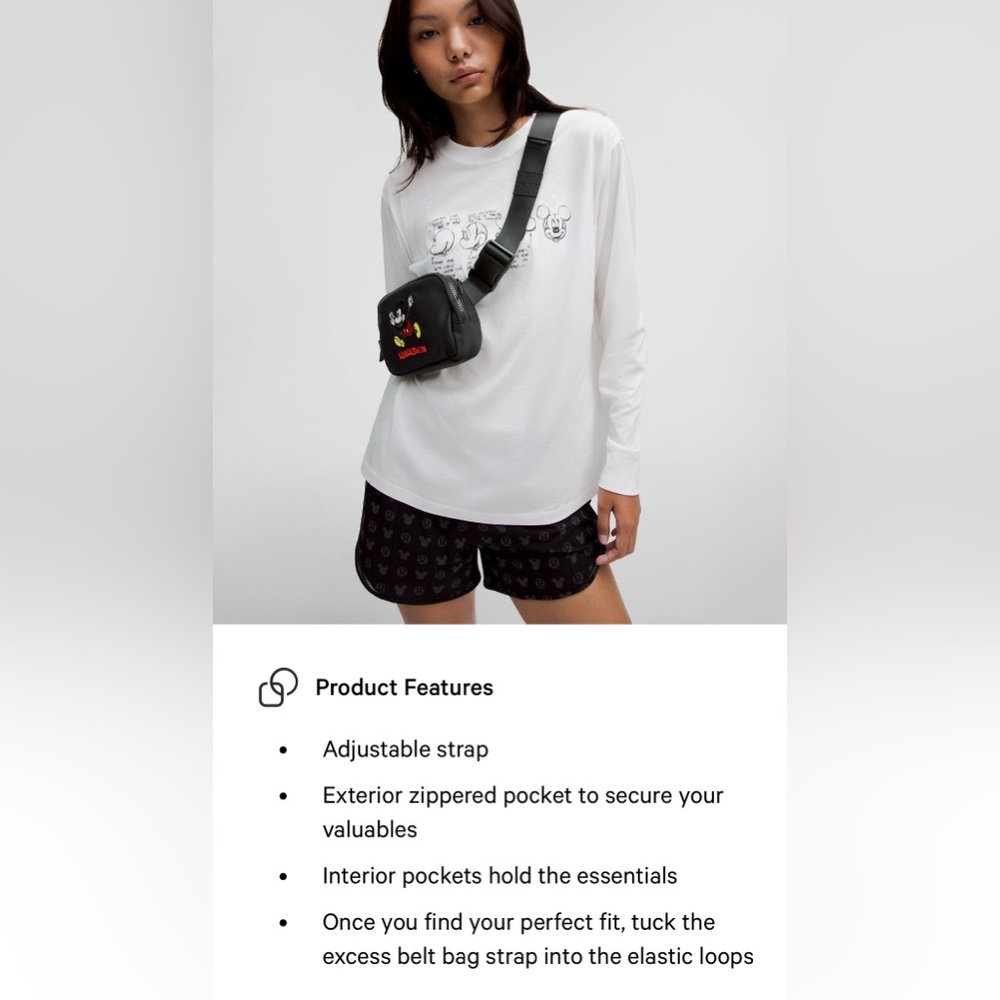 lululemon athletica Black Mickey Mouse Belt Bag - Picture 11 of 12